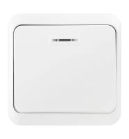 SmartBuy "Юпитер" выключатель 1-клав. о/у с индик. 10А белый SBE-03w-10- SW1-1